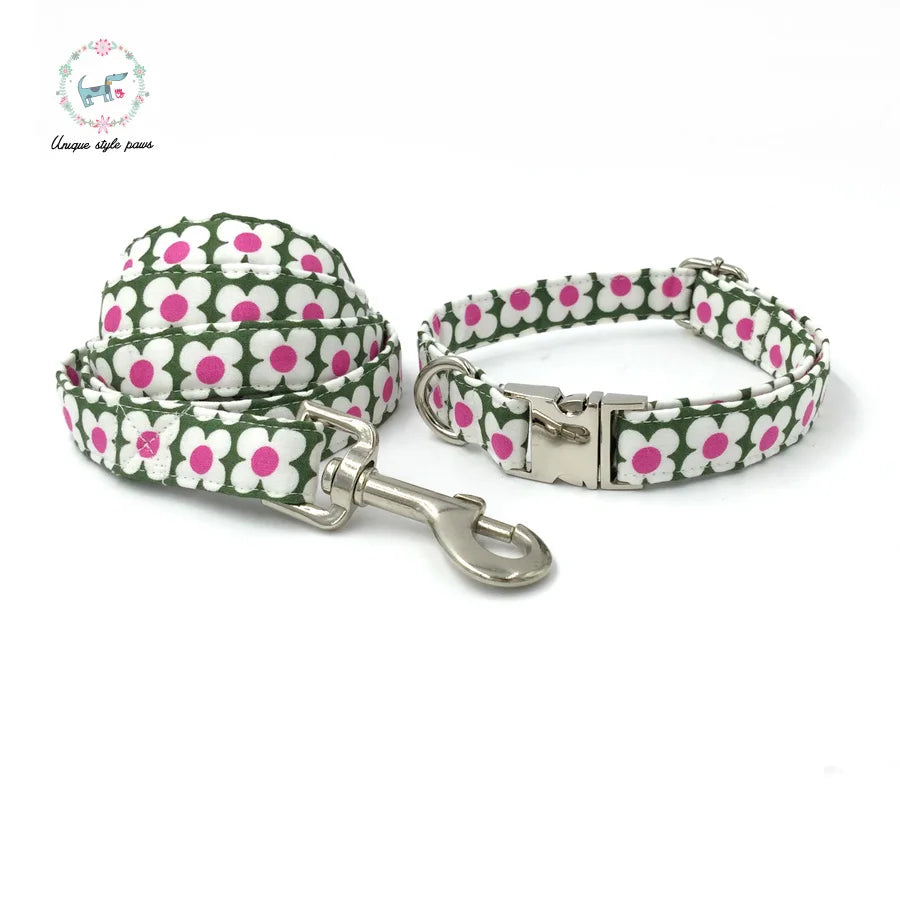 Dog Collar And Perro Collar Leash With Bow Tie Cotton Dog &Cat Necklace For Pet Gift Products