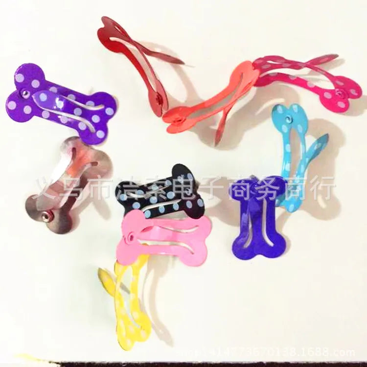 2.5CM Bone Design Dog Mini BB Hair Clip Pet Hair Accessories Teddy Yorkshire Hairpin Grooming  5pcs /lot