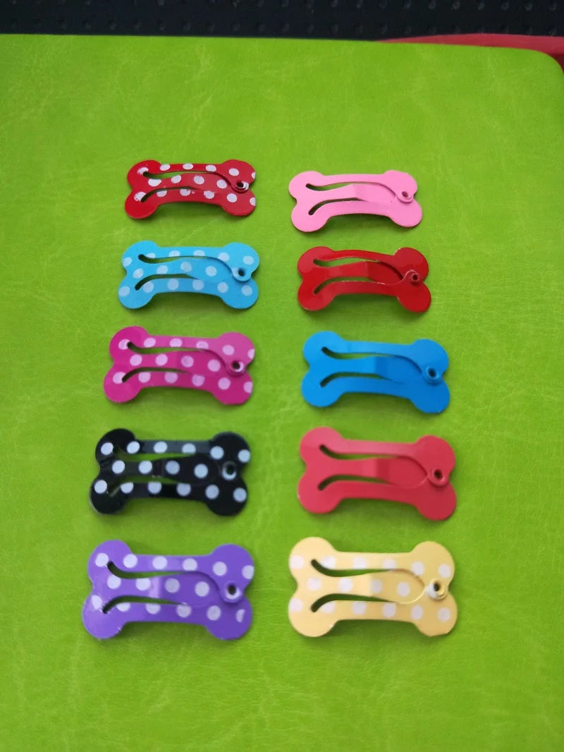 2.5CM Bone Design Dog Mini BB Hair Clip Pet Hair Accessories Teddy Yorkshire Hairpin Grooming  5pcs /lot