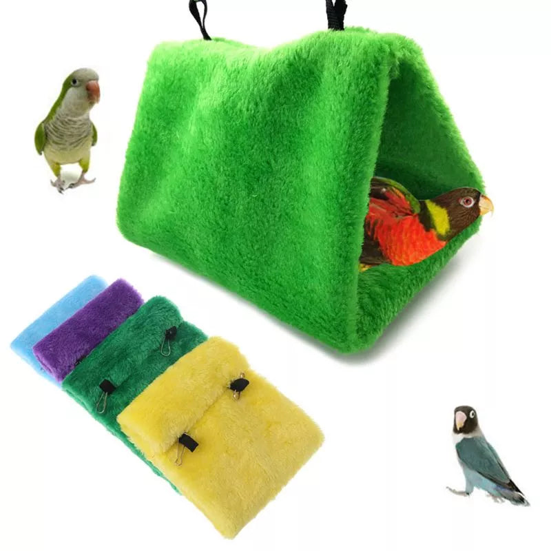 Pet Parrot Hammock Bird Hanging Bed House Plush Winter Warm Cage Nest Tent