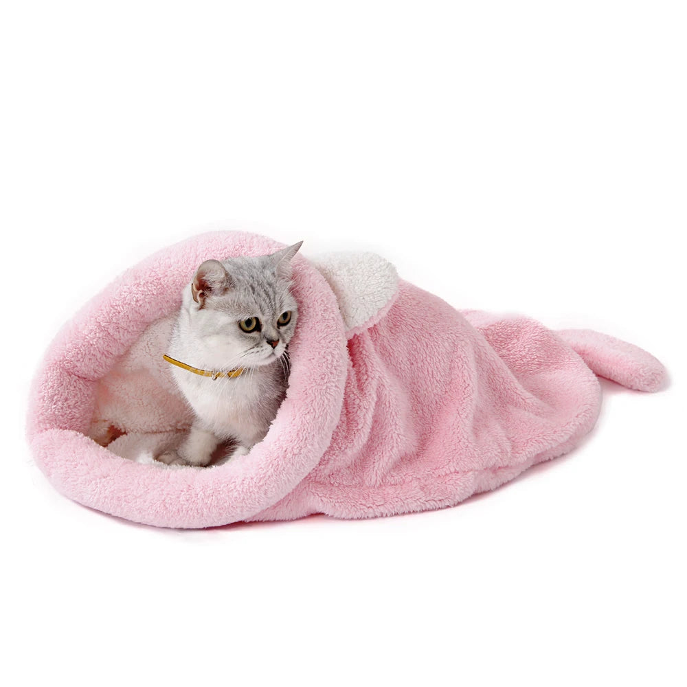 Cat Dog Bed Four Colors Sleeping Bag Warm Comfortable Puppy Winter Nest Cushion Mat Shape Cute Suitable For Small Medium Pet