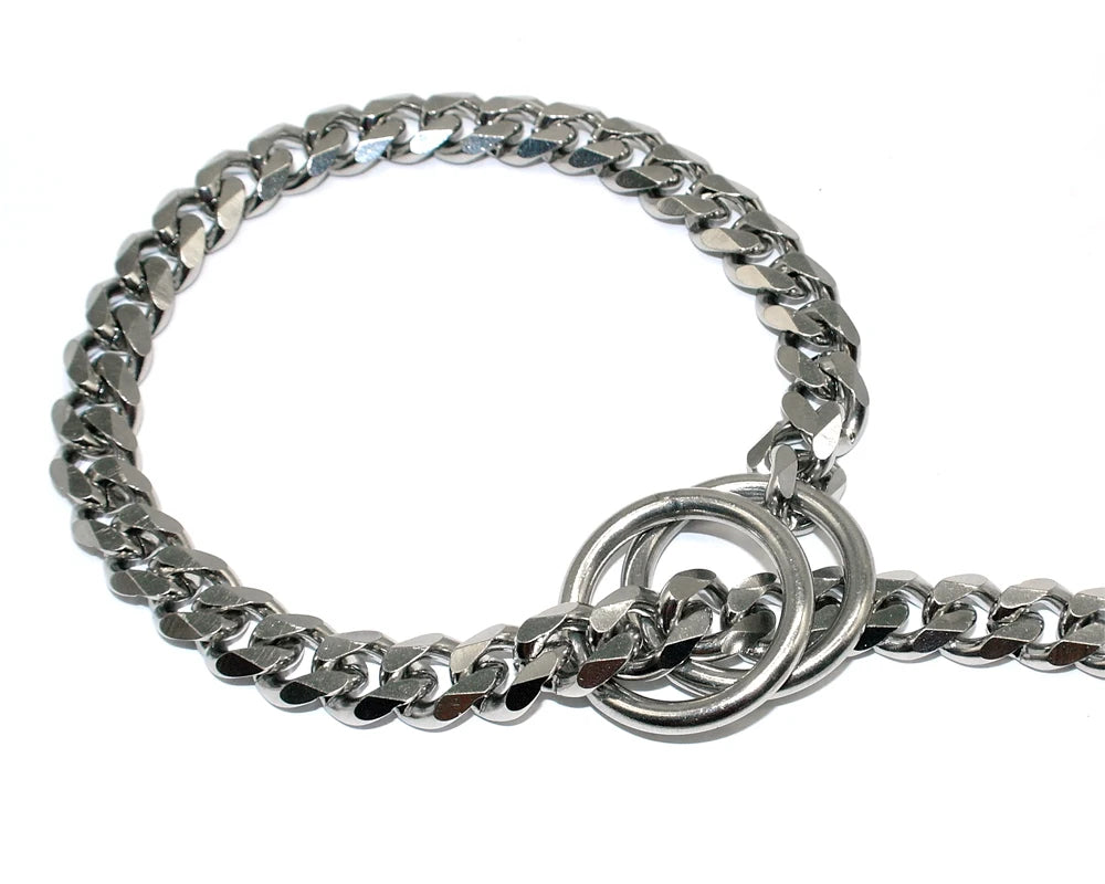 3mm Diameter Dog Choke Chain Choker Collar Strong Silver Gold Chrome Steel Metal Training 45cm Length