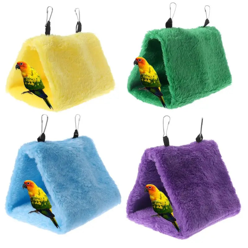 Pet Parrot Hammock Bird Hanging Bed House Plush Winter Warm Cage Nest Tent