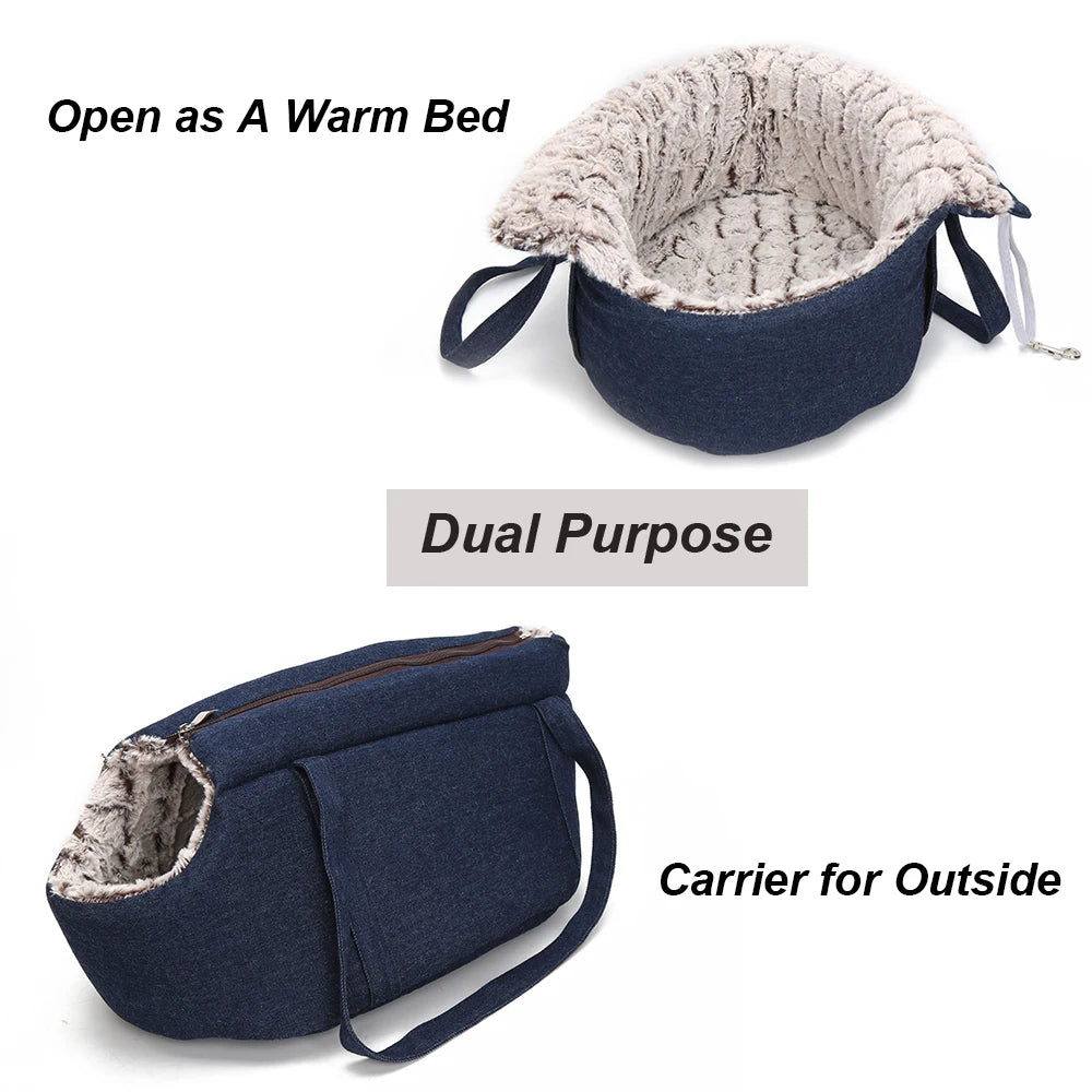 Pets Carrier for Cat Carrying Bag for Cats Backpack for Cat Panier Handbag Travel Small Bag Plush Puppy Bed Pet Products Gatos