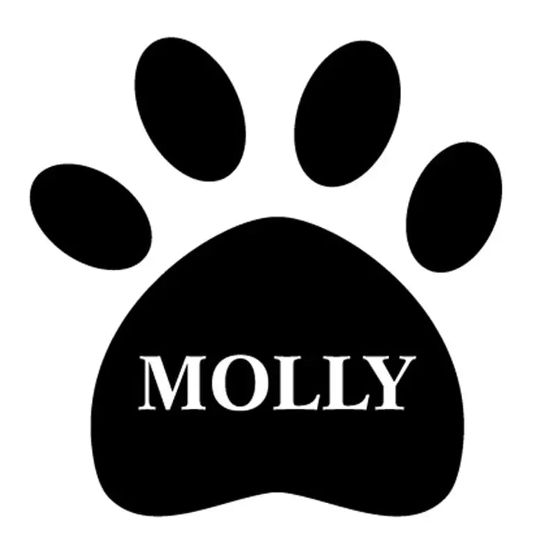 Personalized dog name on Paw Print Vinyl Decal Stickers for Container  / Dog food cans