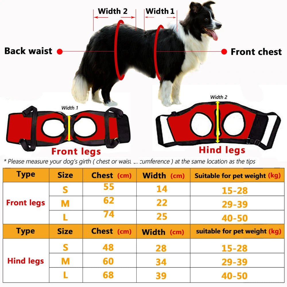 TAILUP New Arrival Front Rear Type Dog Lift Harness Elderly Sick Dog K9 Canine Aid With Handle