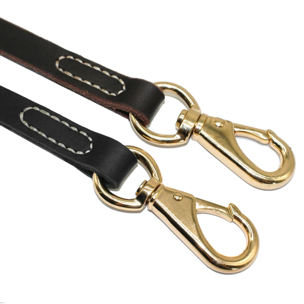 Genuine Leather Dog Leash Large Dogs Pet Walking Leash Training Leads 110cm Length Width 1.6 / 2.0cm Black Brown Colors