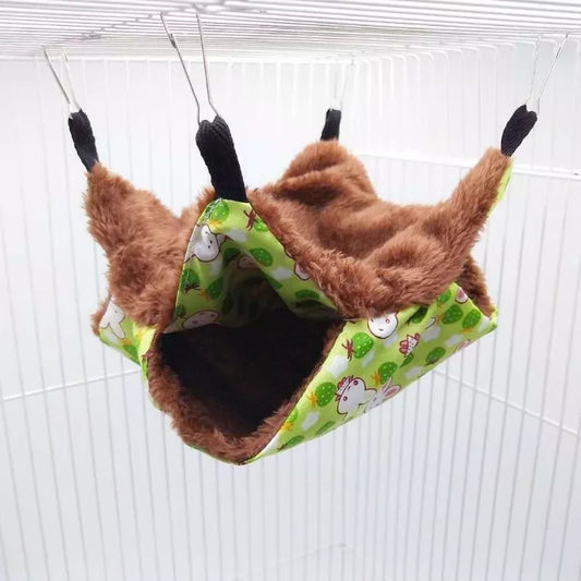 Pet Hammock Double-layer Plush Soft Winter Warm Hanging Nest Sleeping Bed Small Pets Hamster Squirrel Chinchilla House