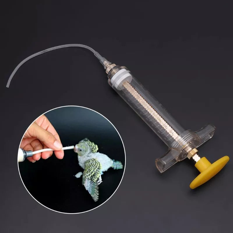 10/20ml Parrot Chick Feeder Copper Head Syringe Hose Birds Feeding Syringe Injector Supplies Bird Feeders C42