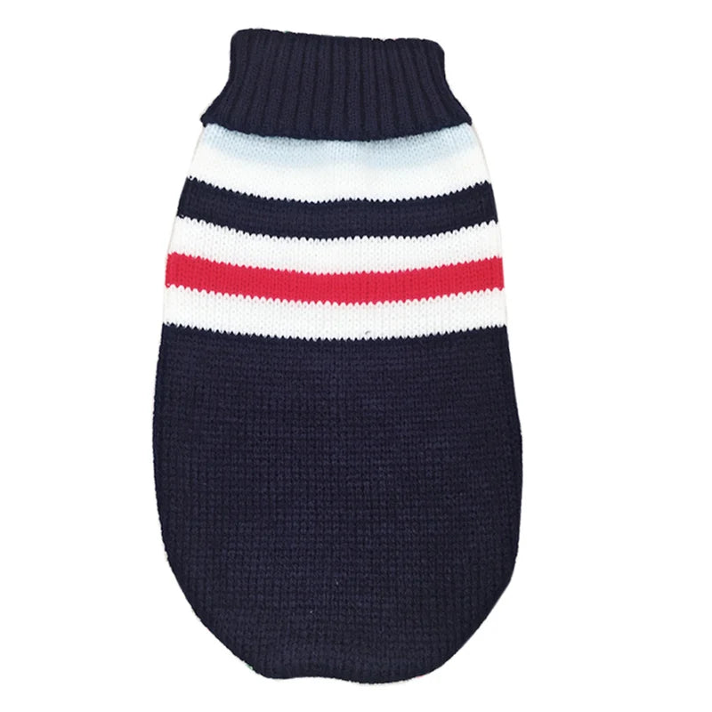 Stripe Big Dog Sweater Winter Warm Pet Clothes for Small Large Dog Chihuahua Golden Retriever Coat Puppy Suit Dogs Pets Clothing