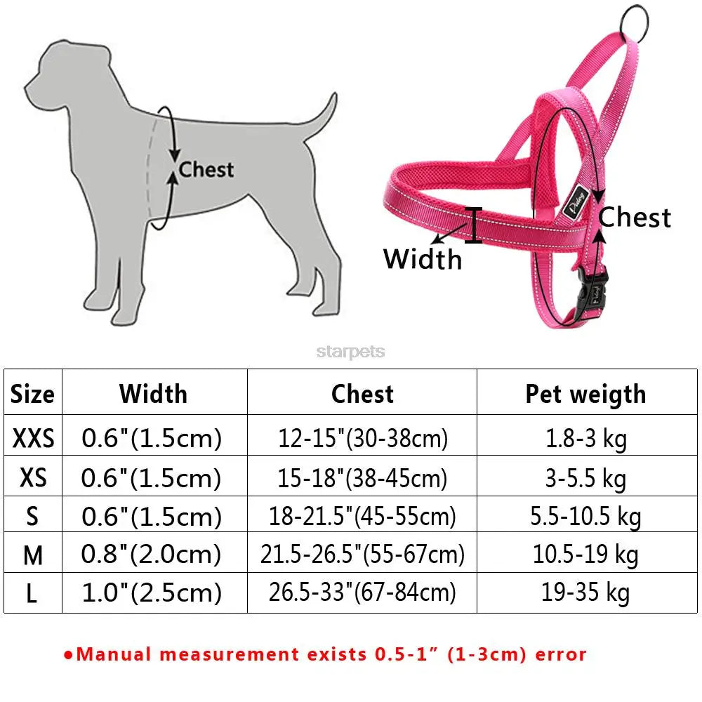 No Pull Nylon Quick Fit Dog Harness Vest Reflective Mesh Puppy Harnesses For Small Medium Large Dogs Adjustable XXS XS S M L