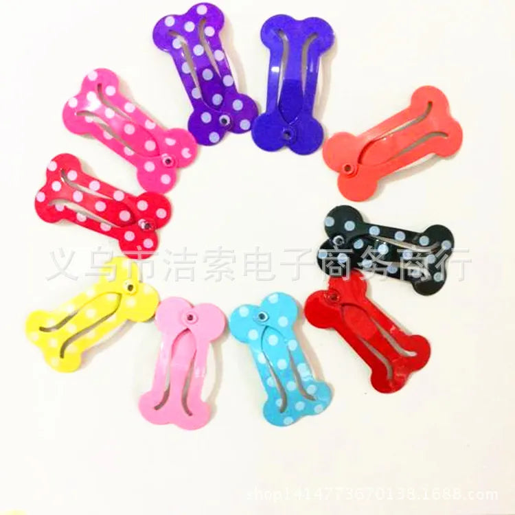 2.5CM Bone Design Dog Mini BB Hair Clip Pet Hair Accessories Teddy Yorkshire Hairpin Grooming  5pcs /lot