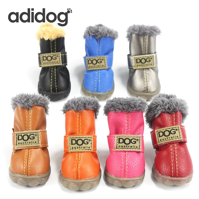 Pet Dog Shoes Winter Super Warm 4pcs/set Dog Boots Cotton Anti Slip XS XXL Shoes For Small Dogs Pet Product Chihuahua Waterproof