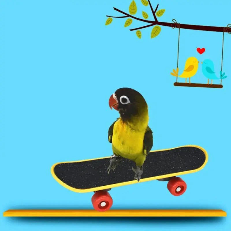 5Pcs/Set Parrot Training Toys Mini Shopping Cart Training Rings Skateboard Stand Perch Chewing Toy Cockatiel Pet Bird Supply C42