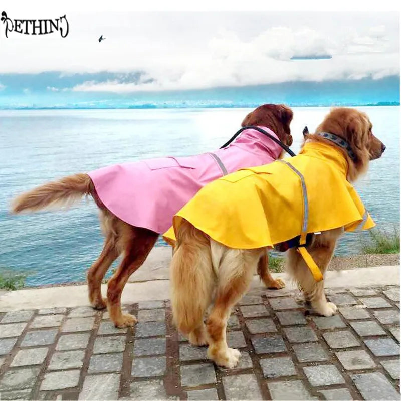 Large Dog Jacket Raincoat Waterproof Windproof Leisure Outdoor Pet Clothes Coat Dog Raincoat  Big S-4XL