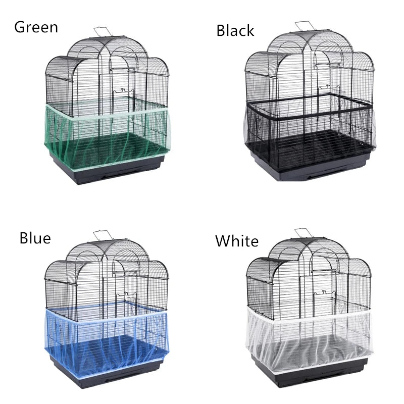 Free Shipping Cage Net New Bird Cage Covers Mesh Catcher Guard Bird Cage Net Shell Skirt Dust-proof Airy Mesh Parrot Cage Cover