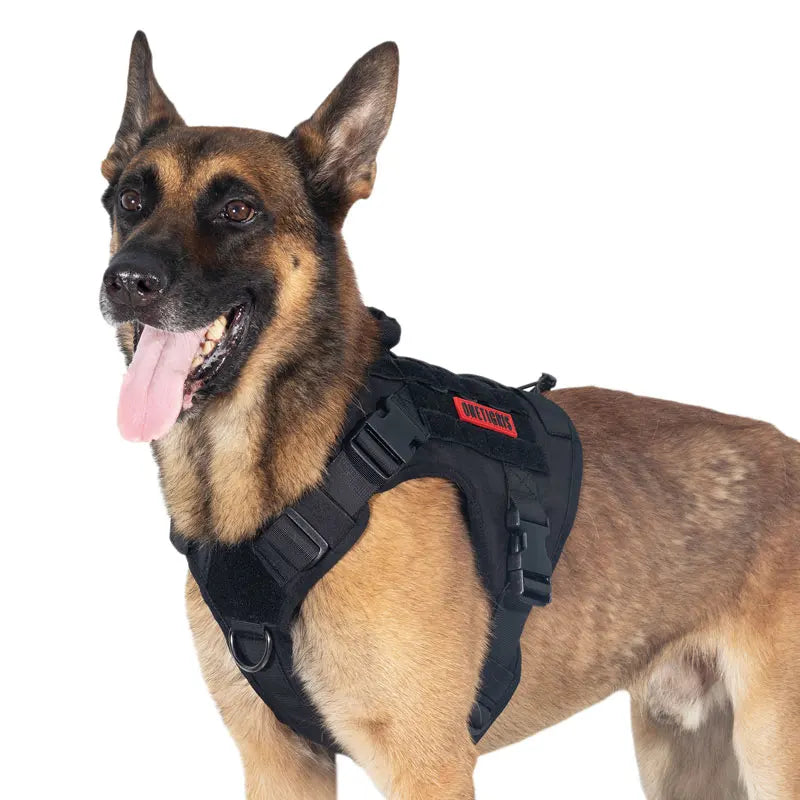 OneTigris Dog Harness Vest for Walking Hiking Hunting Tactical Military Water-Resistant MOLLE Training Harness for Service Dog