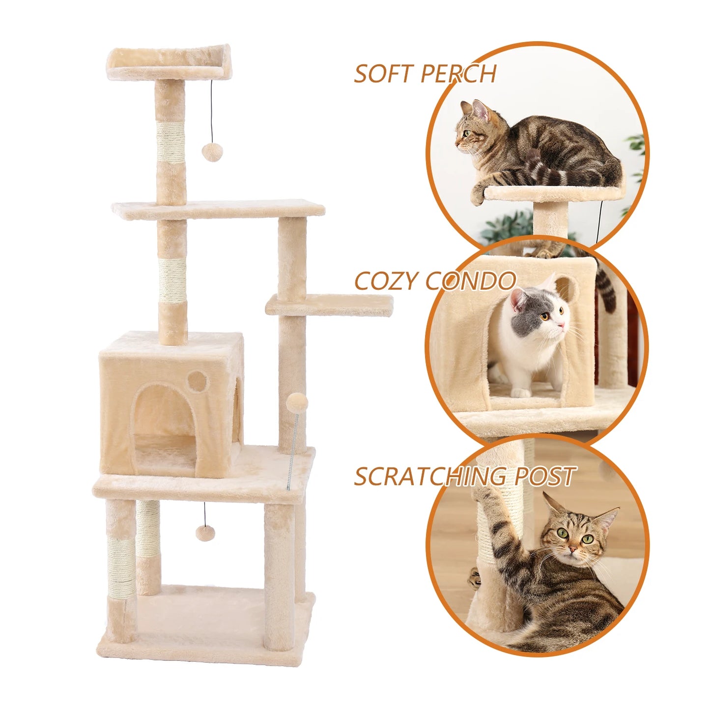 Domestic Delivery Cat Pet Furniture Cat Toy House Scratching Wood House Toy Pet Cat Jumping Toy Climbing Frame Scratching Post