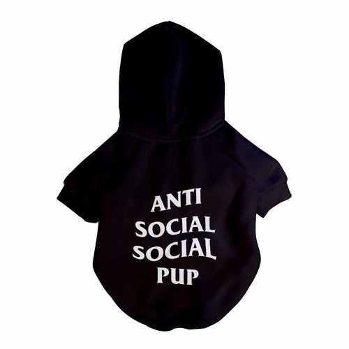 Anti Social Social Pup Hoodie | Dog Clothing