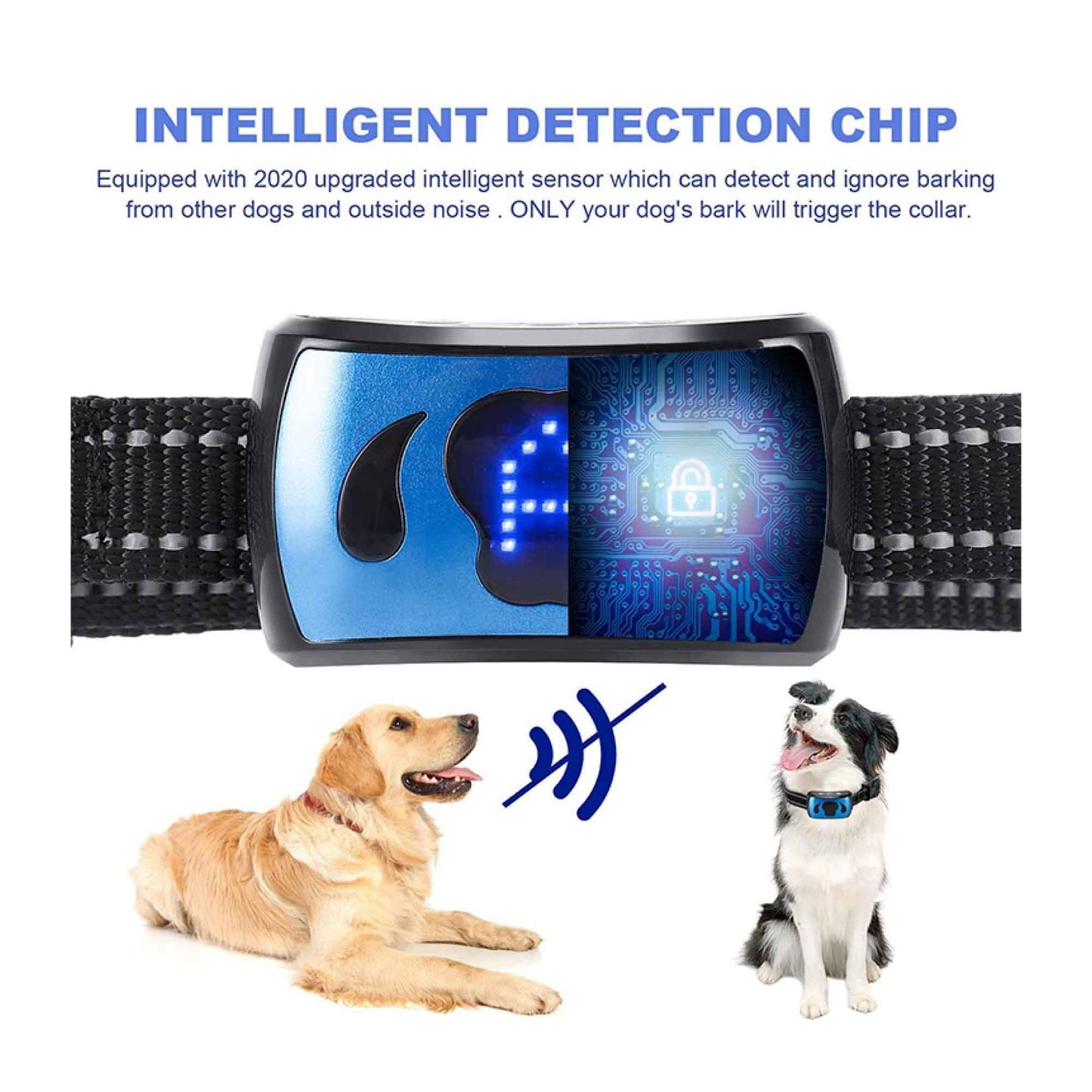 Dog Bark Collar - Vibration Magnetic Charging Waterproof Smart Barking