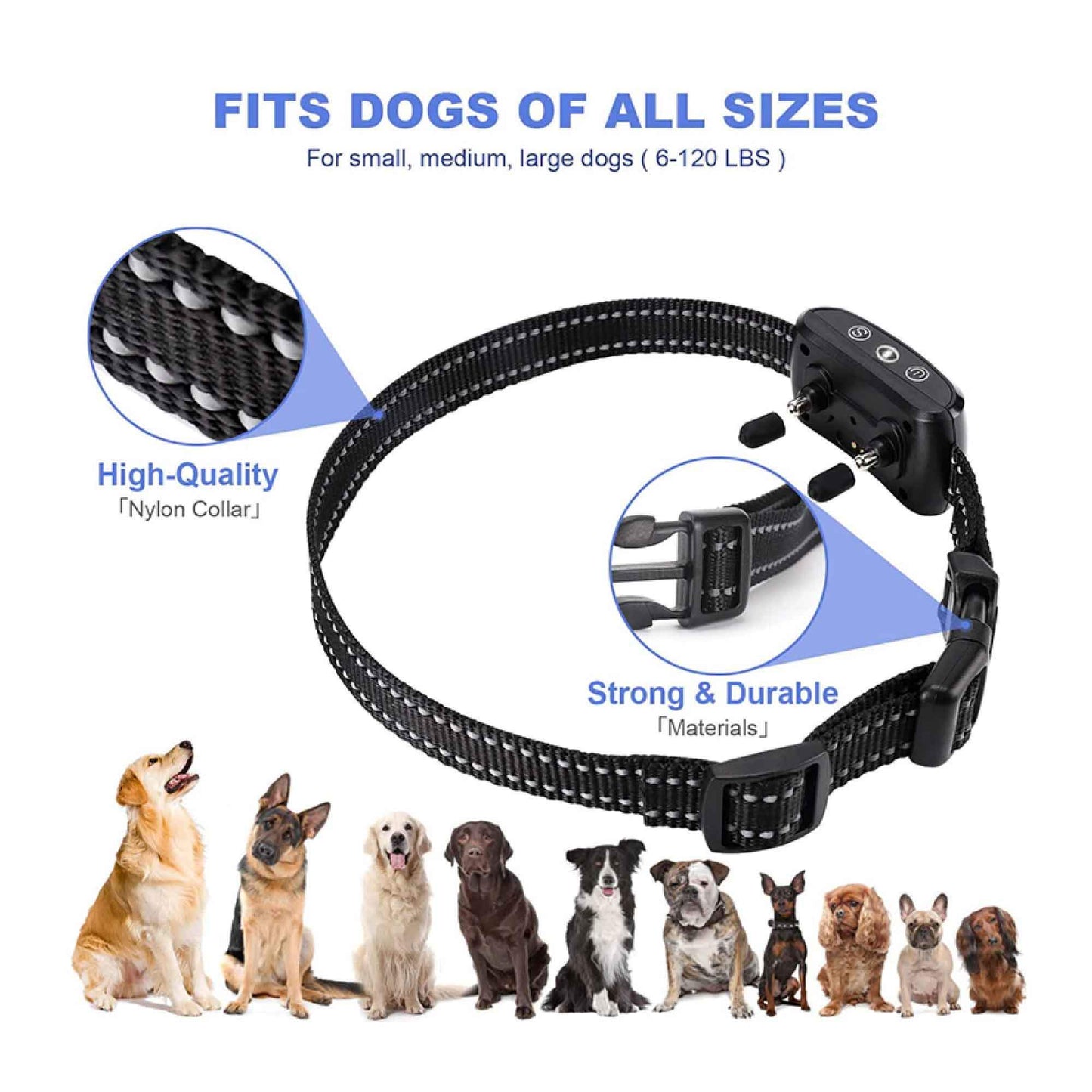 Dog Bark Collar - Vibration Magnetic Charging Waterproof Smart Barking