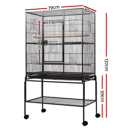 i.Pet Bird Cage Pet Cages Aviary 137CM Large Travel Stand Budgie