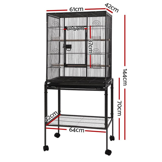 i.Pet Bird Cage Pet Cages Aviary 144CM Large Travel Stand Budgie