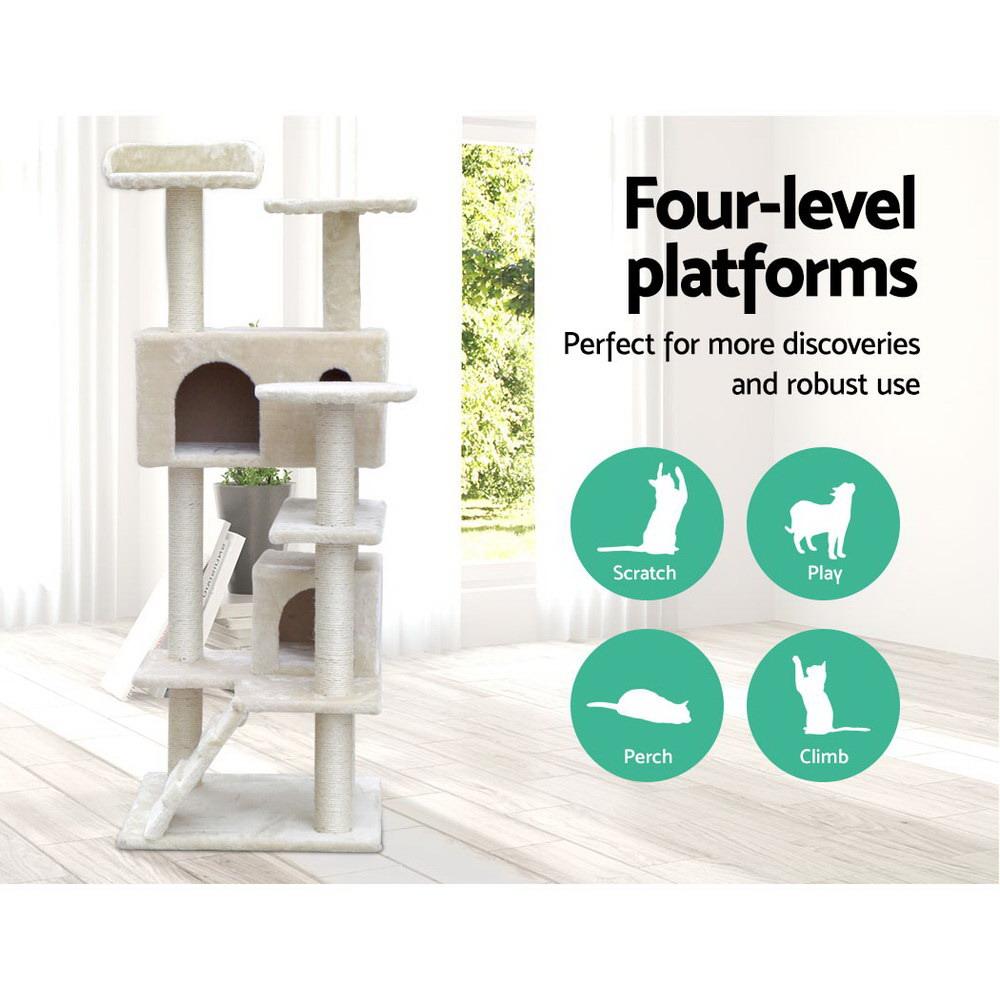 i.Pet Cat Tree 134cm Trees Scratching Post Scratcher Tower Condo House