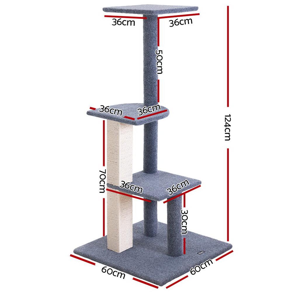 i.Pet Cat Tree 124cm Trees Scratching Post Scratcher Tower Condo House