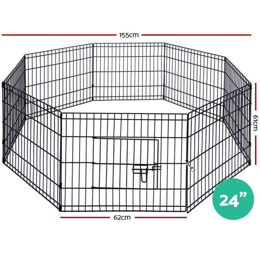 i.Pet Pet Dog Playpen 24" 8 Panel Puppy Exercise Cage Enclosure Fence