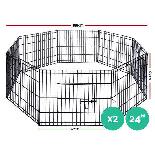 i.Pet Pet Dog Playpen 2X24" 8 Panel Puppy Exercise Cage Enclosure