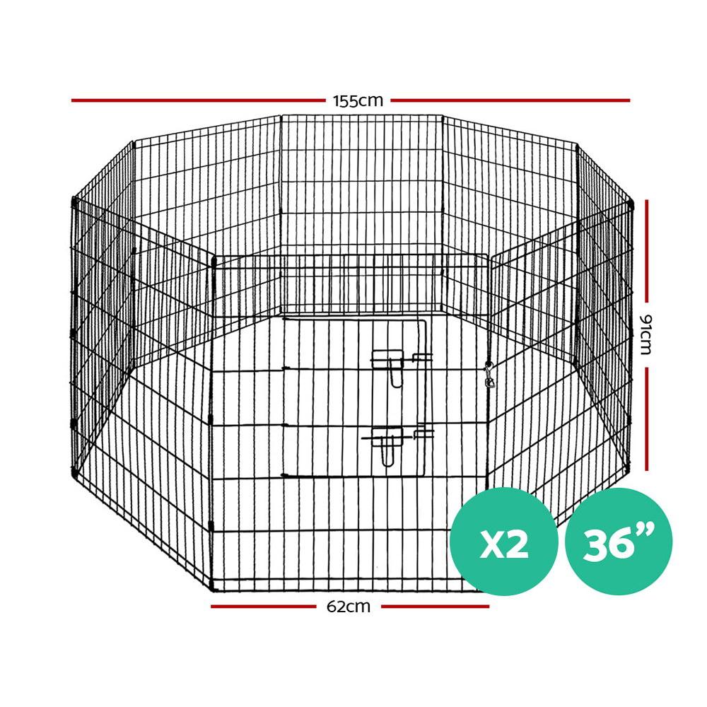 i.Pet 2X36" 8 Panel Pet Dog Playpen Puppy Exercise Cage Enclosure