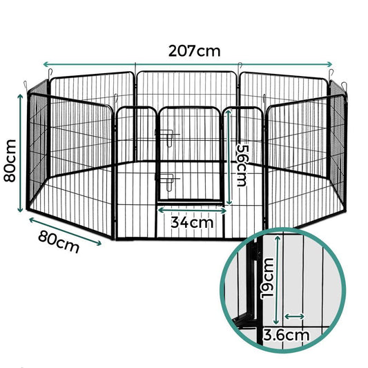 i.Pet Pet Playpen Dog Playpen 8 Panel Exercise Cage Enclosure Fence