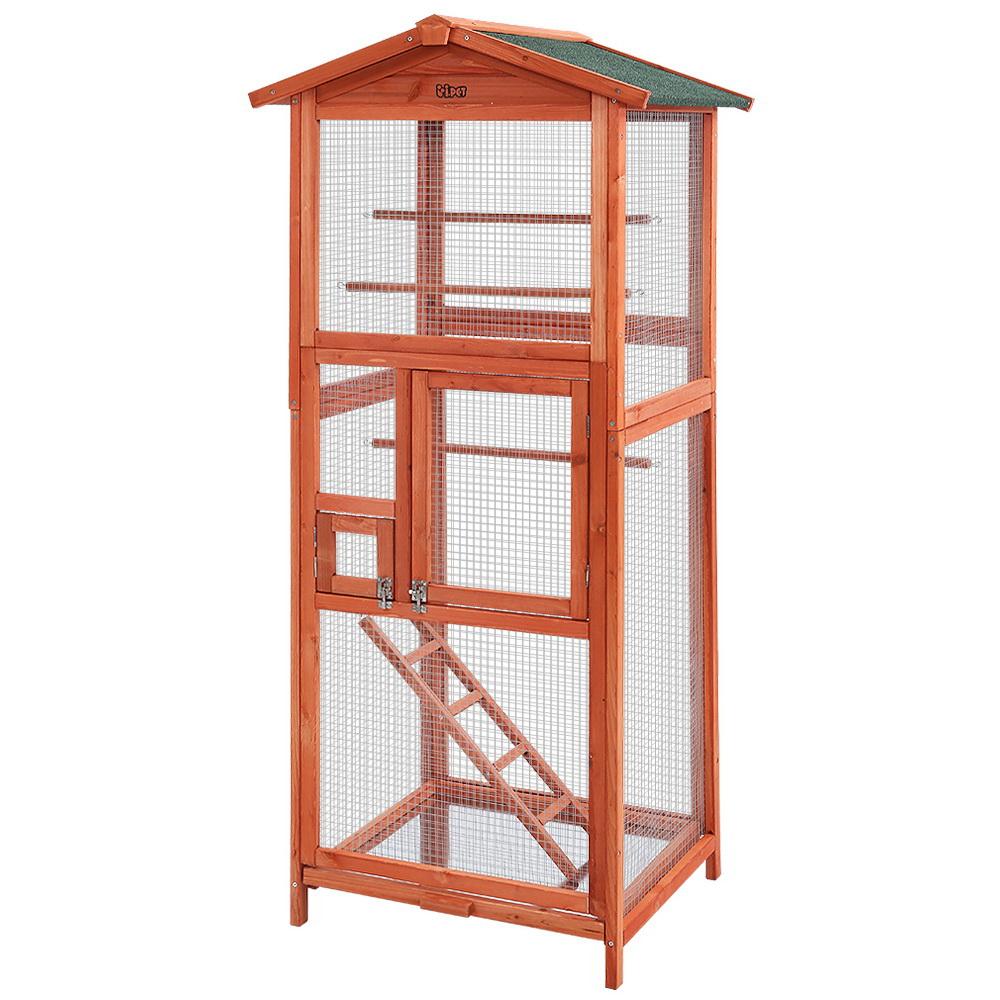 i.Pet Bird Cage Wooden Pet Cages Aviary Large Carrier Travel Canary