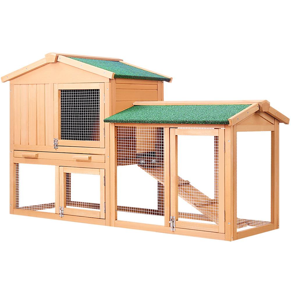 i.Pet Chicken Coop Rabbit Hutch 138cm Wide Wooden Pet Hutch