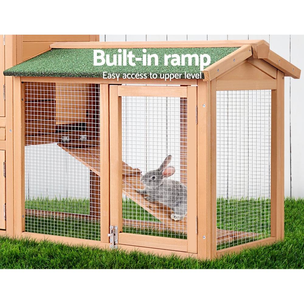 i.Pet Chicken Coop Rabbit Hutch 138cm Wide Wooden Pet Hutch