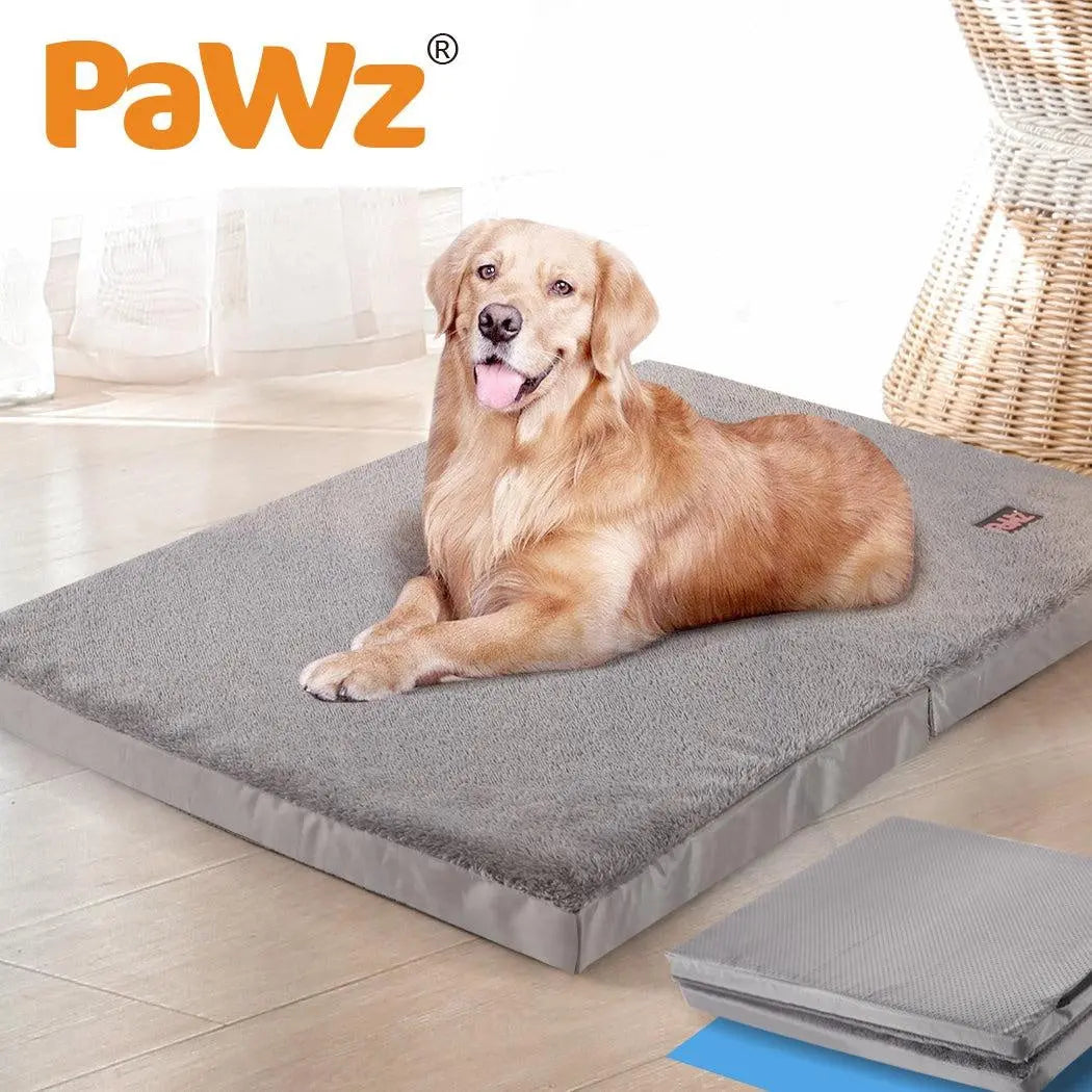 PaWz Pet Bed Foldable Dog Puppy Beds Cushion Pad Pads Soft Plush Black