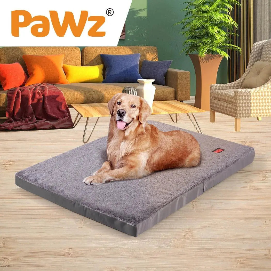 PaWz Pet Bed Foldable Dog Puppy Beds Cushion Pad Pads Soft Plush Black