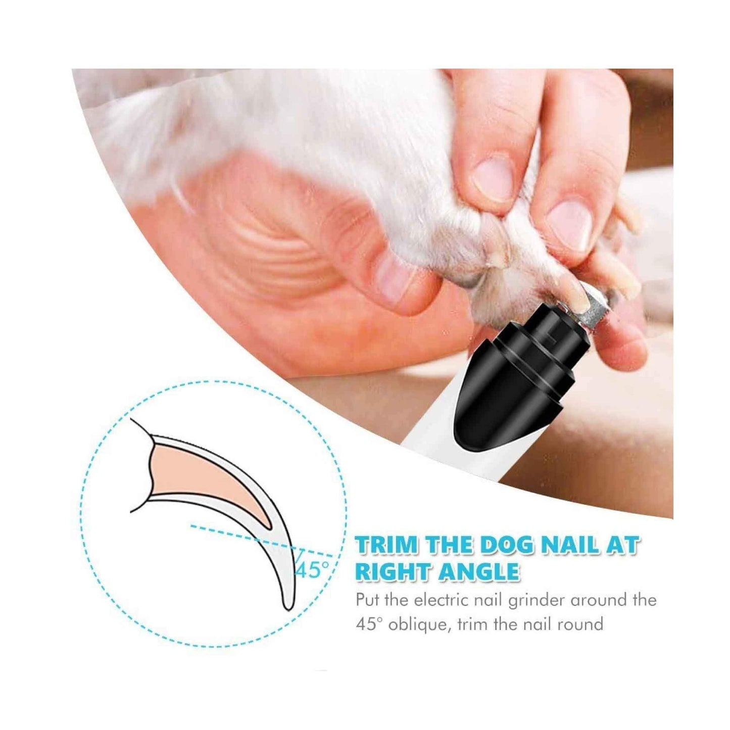 Pet Nail Grinder Dog Cat Electric Trimmer Rechargeable Clipper Claw