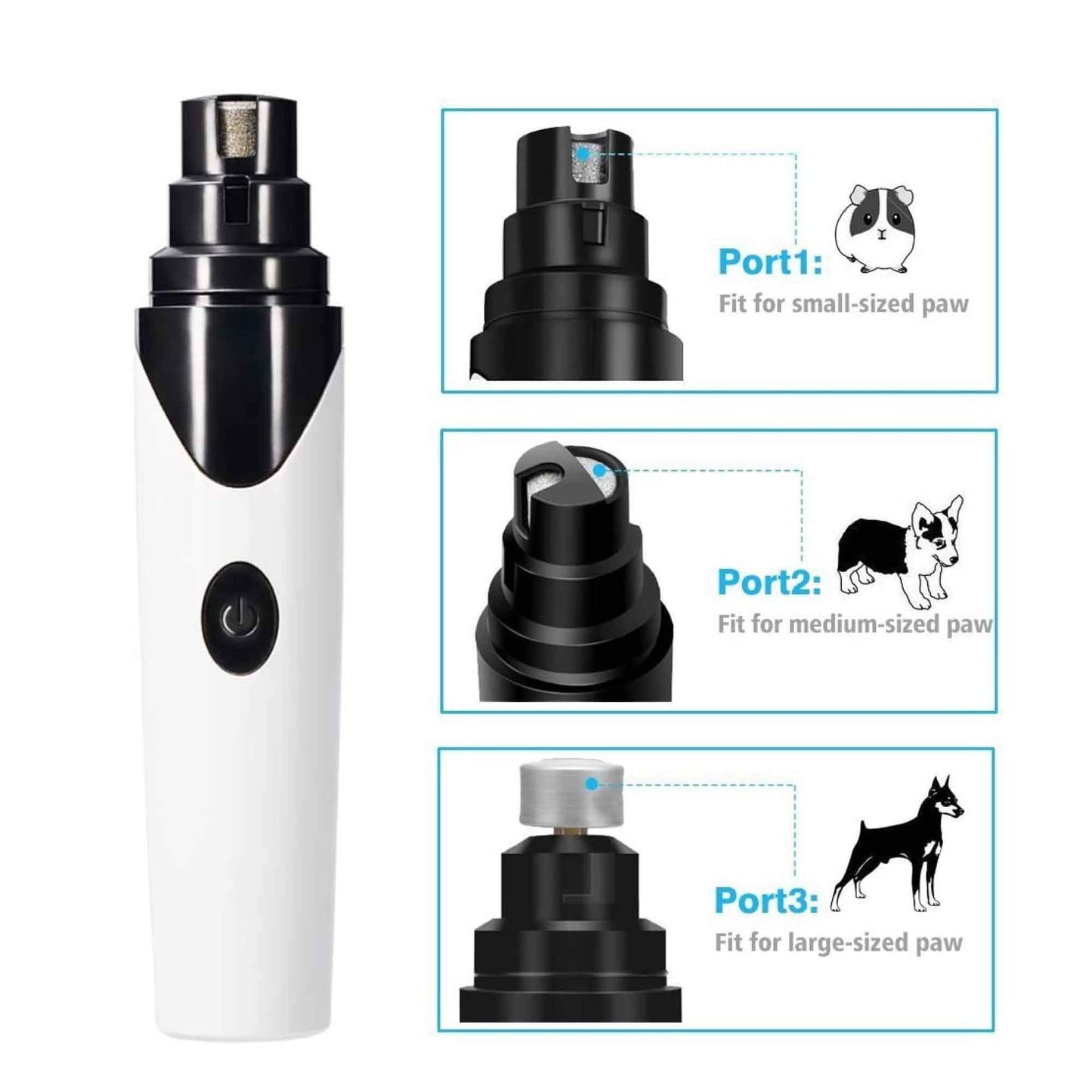 Pet Nail Grinder Dog Cat Electric Trimmer Rechargeable Clipper Claw