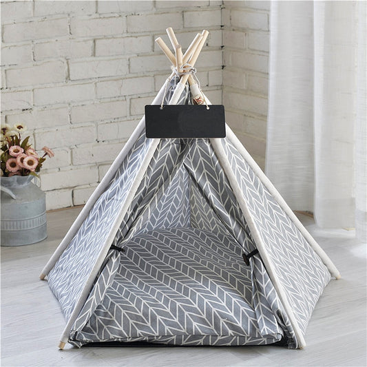 Portable Linen Pet Tent Dog House kitten House