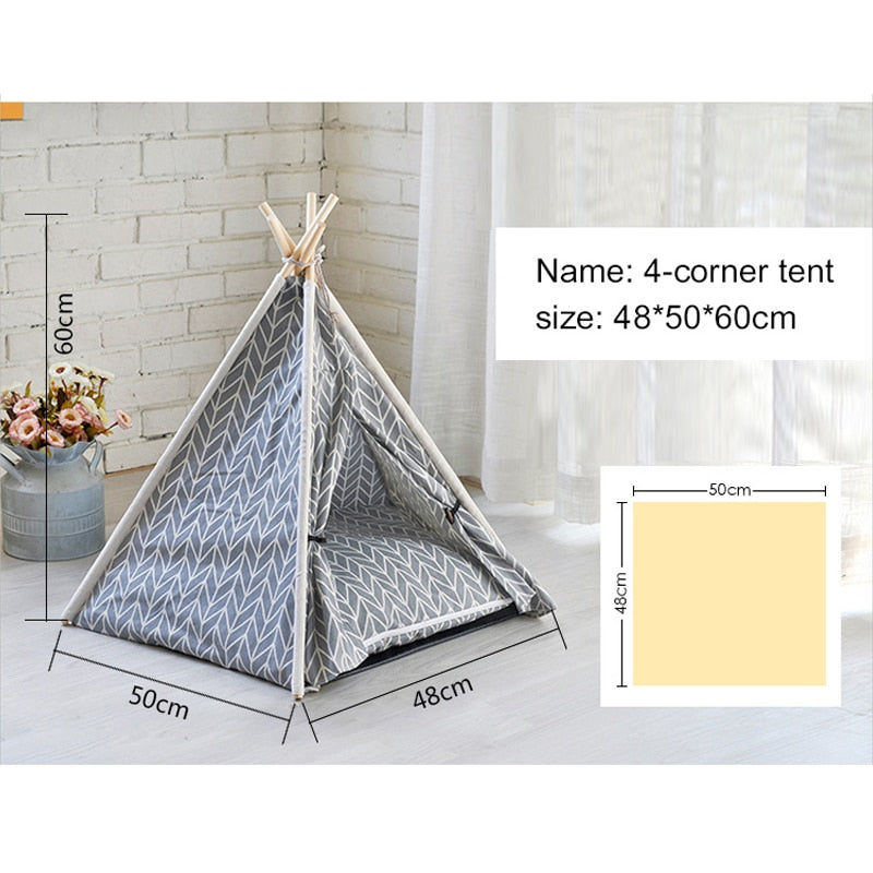 Portable Linen Pet Tent Dog House kitten House