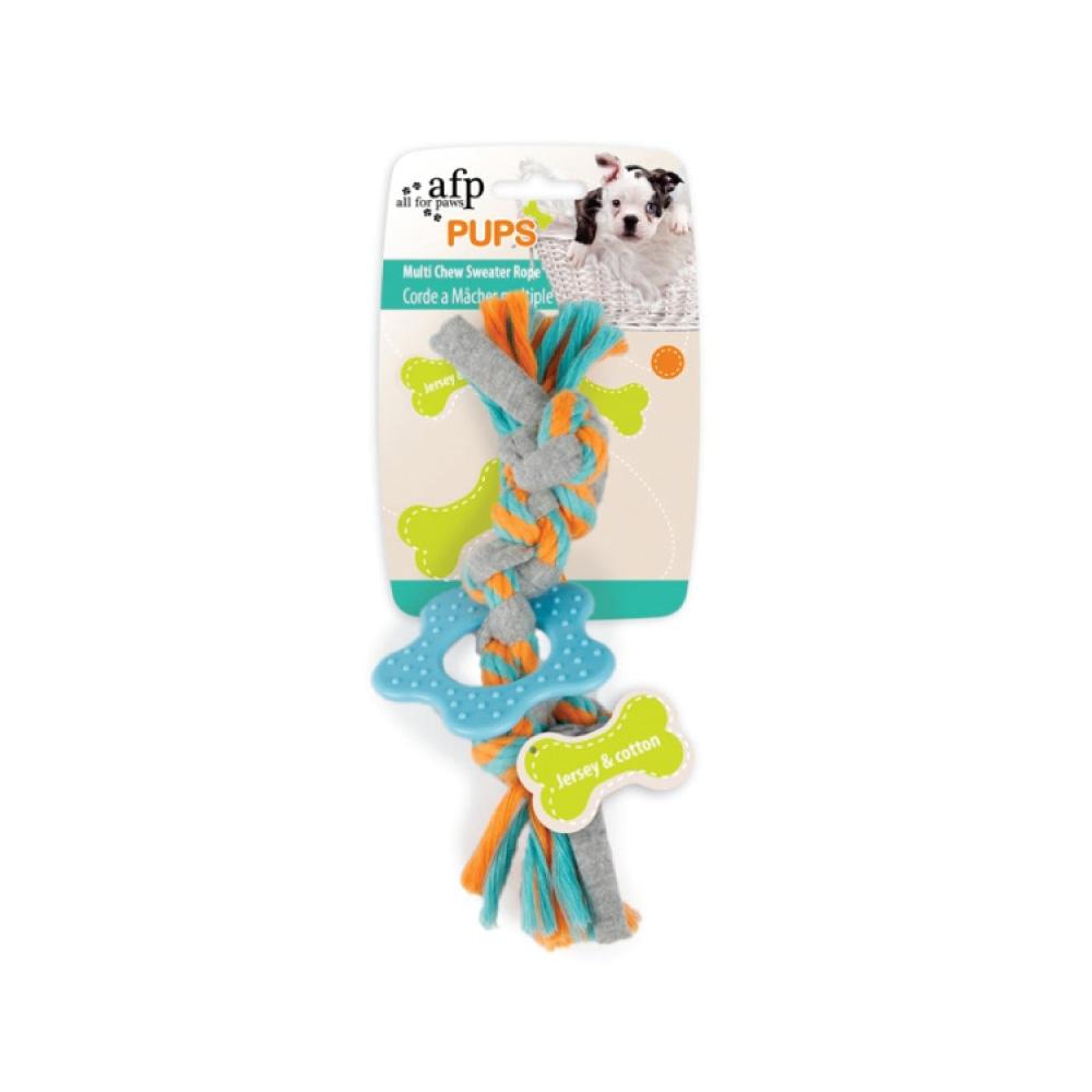 Puppy Multi Chew Rope Ring Toy - Dog Knotted Braided Cotton Teething