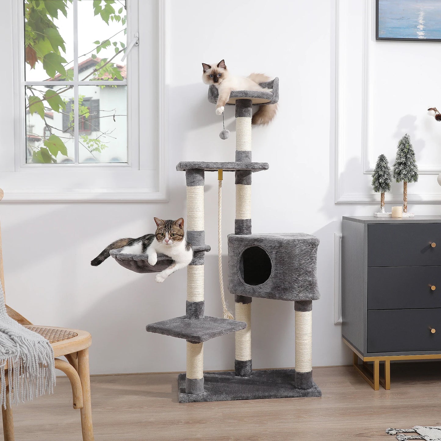 Cat's Tree Tower Condo Scratcher Home Furniture Pets House Hammock Cats Climbing Furniture Pets House Hammock Cat's Tree Tower