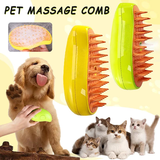 Cat Steamy Brush Dog Massage Comb 3 In 1 Pet Steamy Brush Electric Water Spray Hair Removal Grooming Brush Cat Dog Accessories