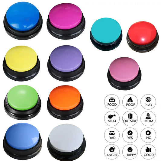 11pcs Button Set Dog Training Buzzer Recordable Talking Button Interactive Pet Communication Buttons Dogs Training Answer Buzzer