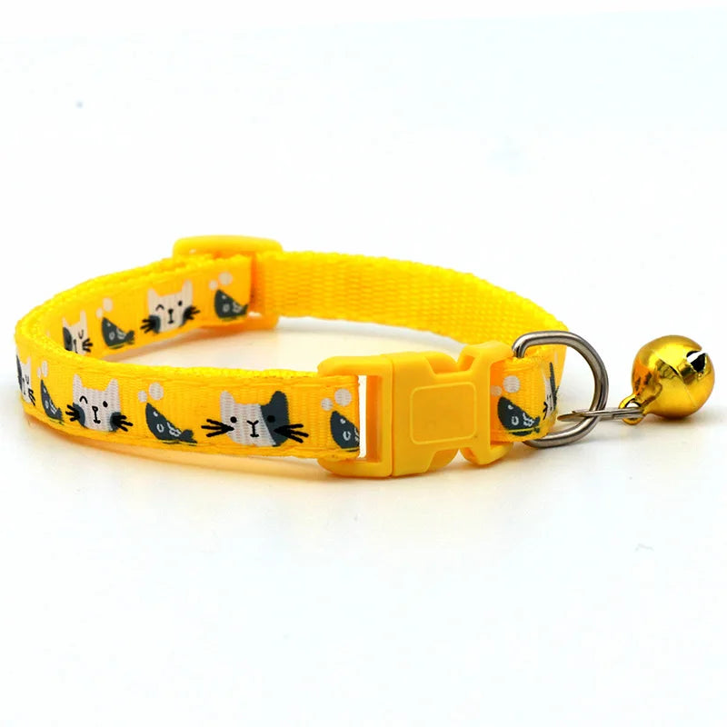 Pet Accessories Dog Cat Collar Bell Colorful Cats Pattern Adjustable Collars For Puppy Kitten DIY Small Animal