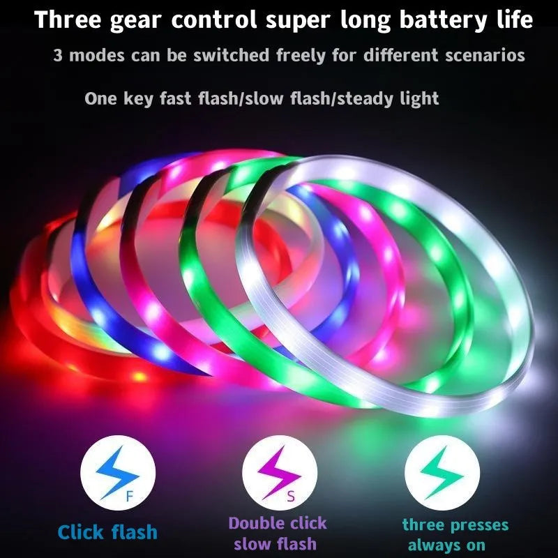 New Led Luminous Dog Collar PVC Waterproof , For Large Medium Small Dogs Collar Usb Light Night Safety Pet Glowing Accessories