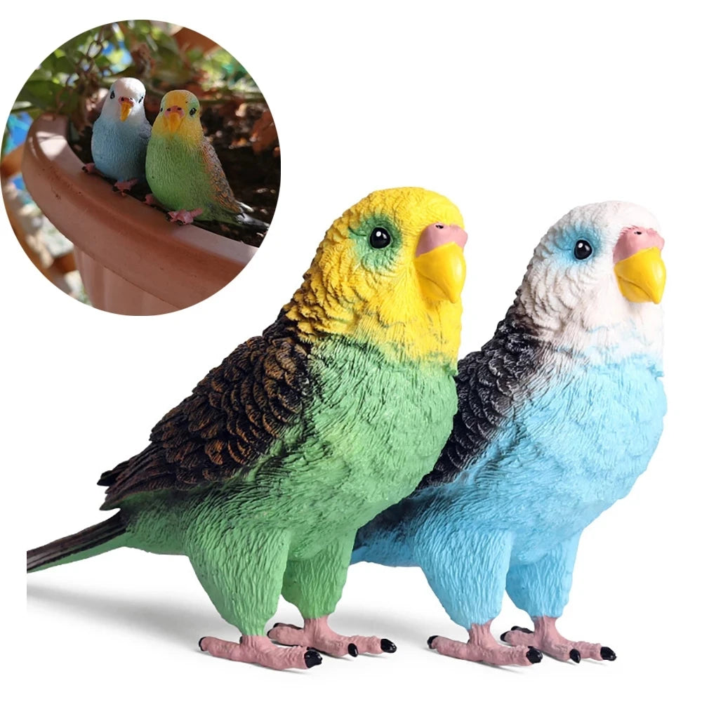 Pet Parrot Branch Perches Stand Wood Rack Simulation Parrot Miniature Landscape Bird Toy Rattle Claw Grinding Supplies Play Toy