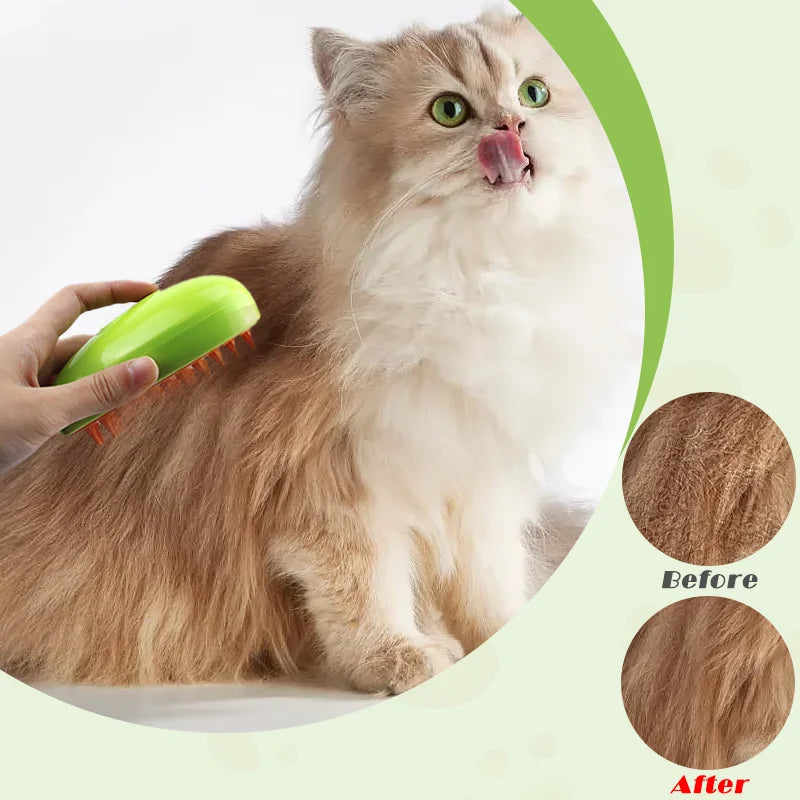 Cat Steamy Brush Dog Massage Comb 3 In 1 Pet Steamy Brush Electric Water Spray Hair Removal Grooming Brush Cat Dog Accessories